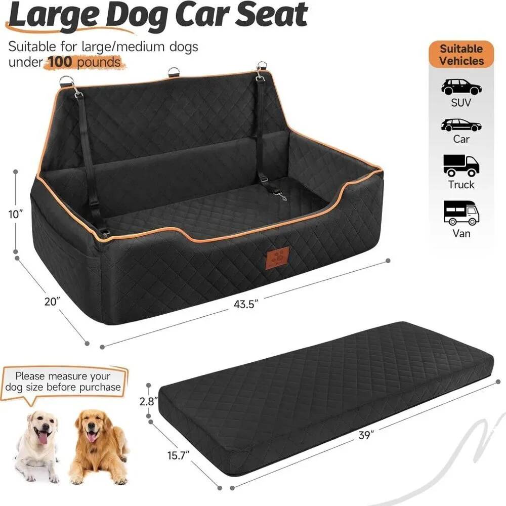 Large Dog Car Seat for Dods Under 100 Lbs